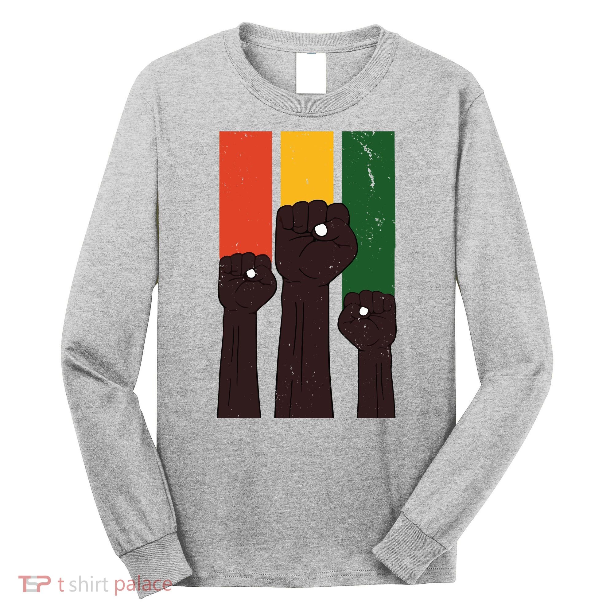 Black History Month Fist Pride Long Sleeve Shirt