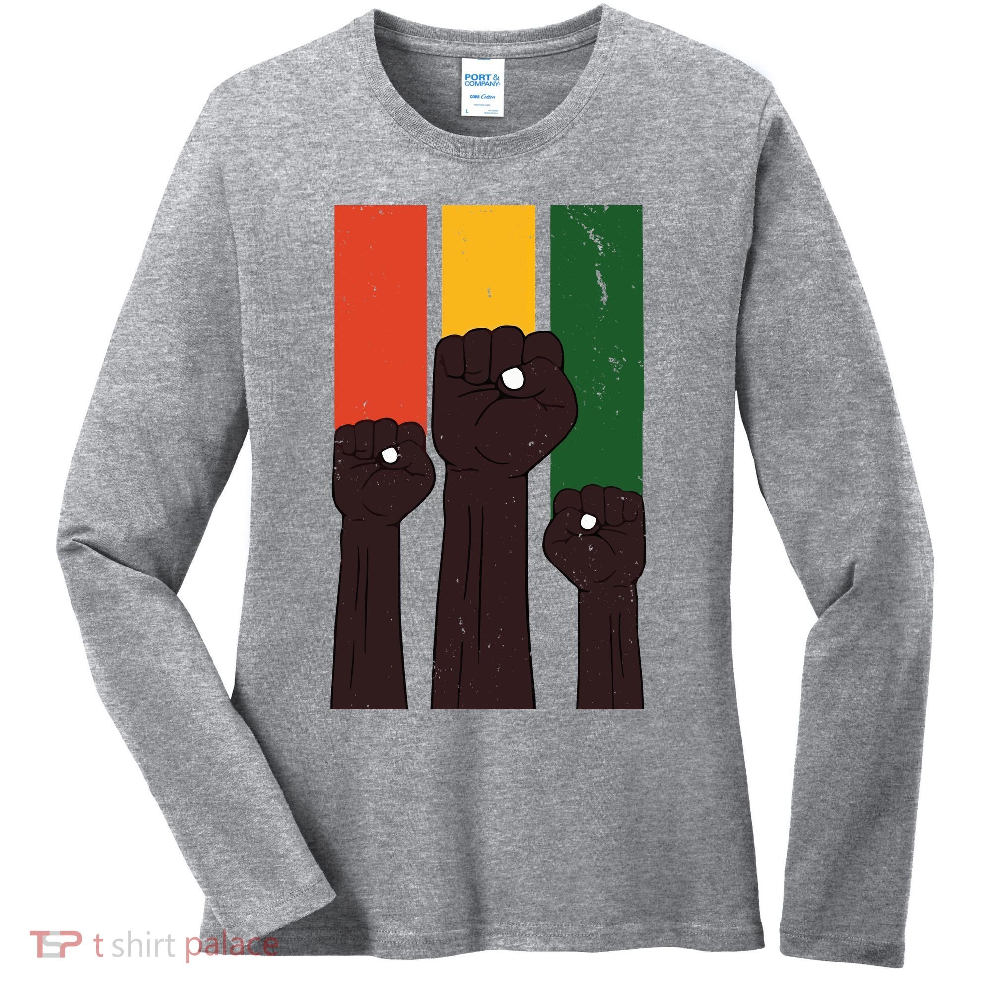 Black History Month Fist Pride Women's Long Sleeve Shirt