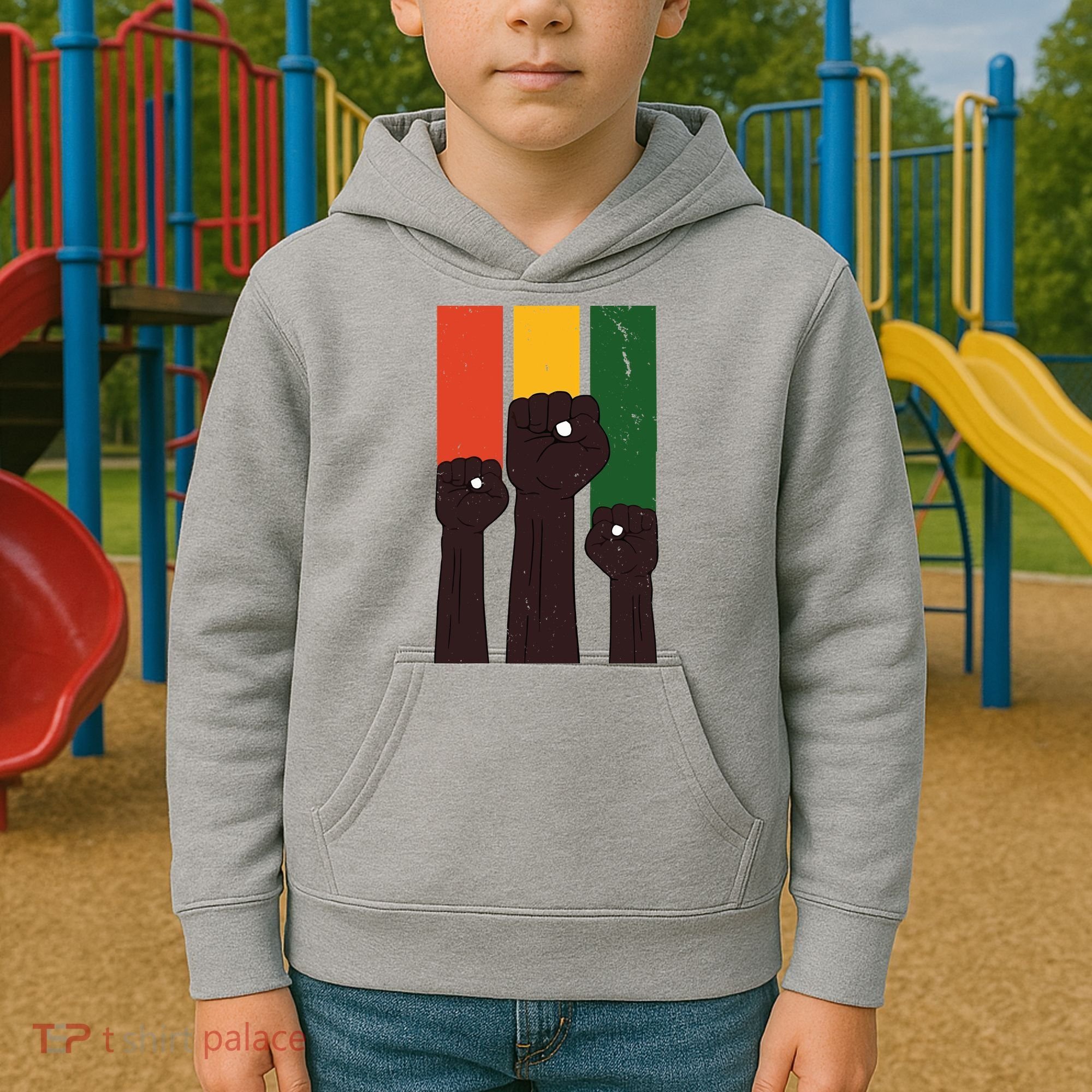Black History Month Fist Pride Kids Hoodie