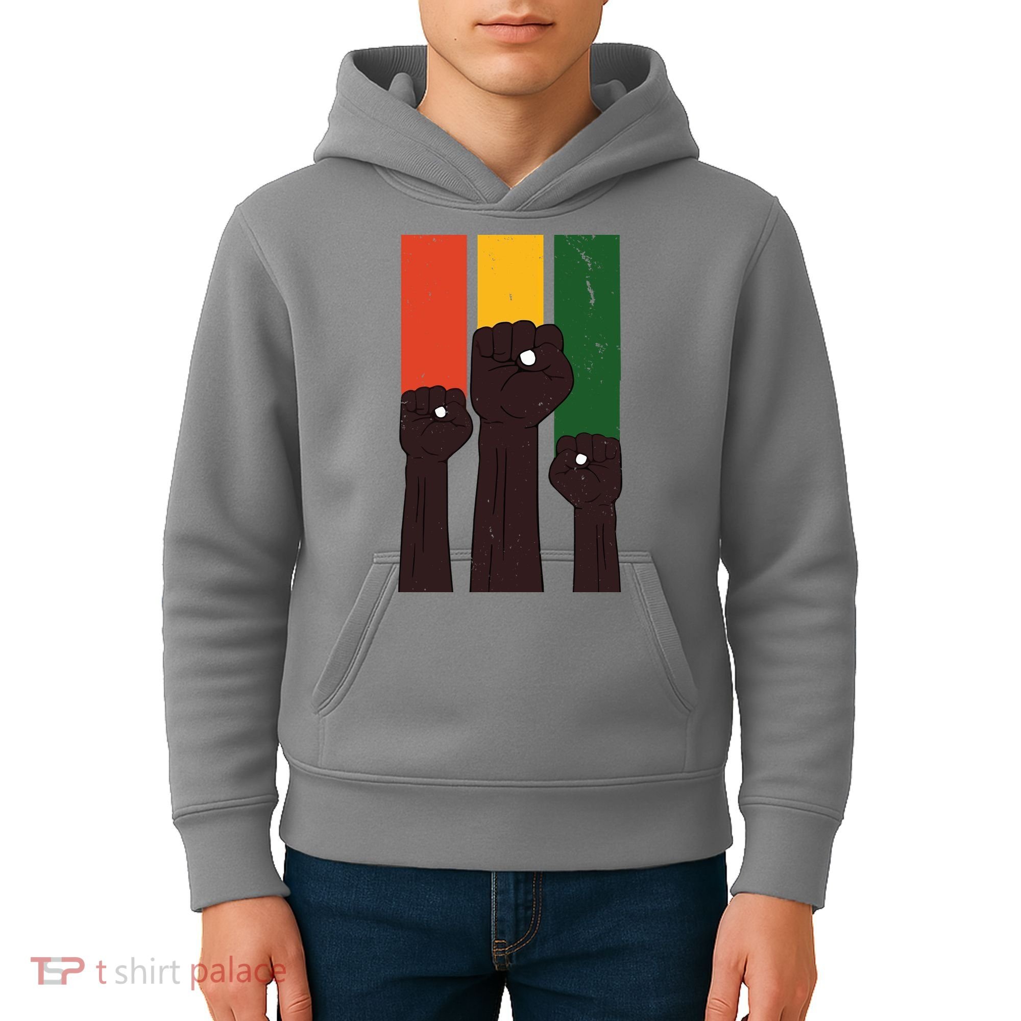 Black History Month Fist Pride Kids Hoodie