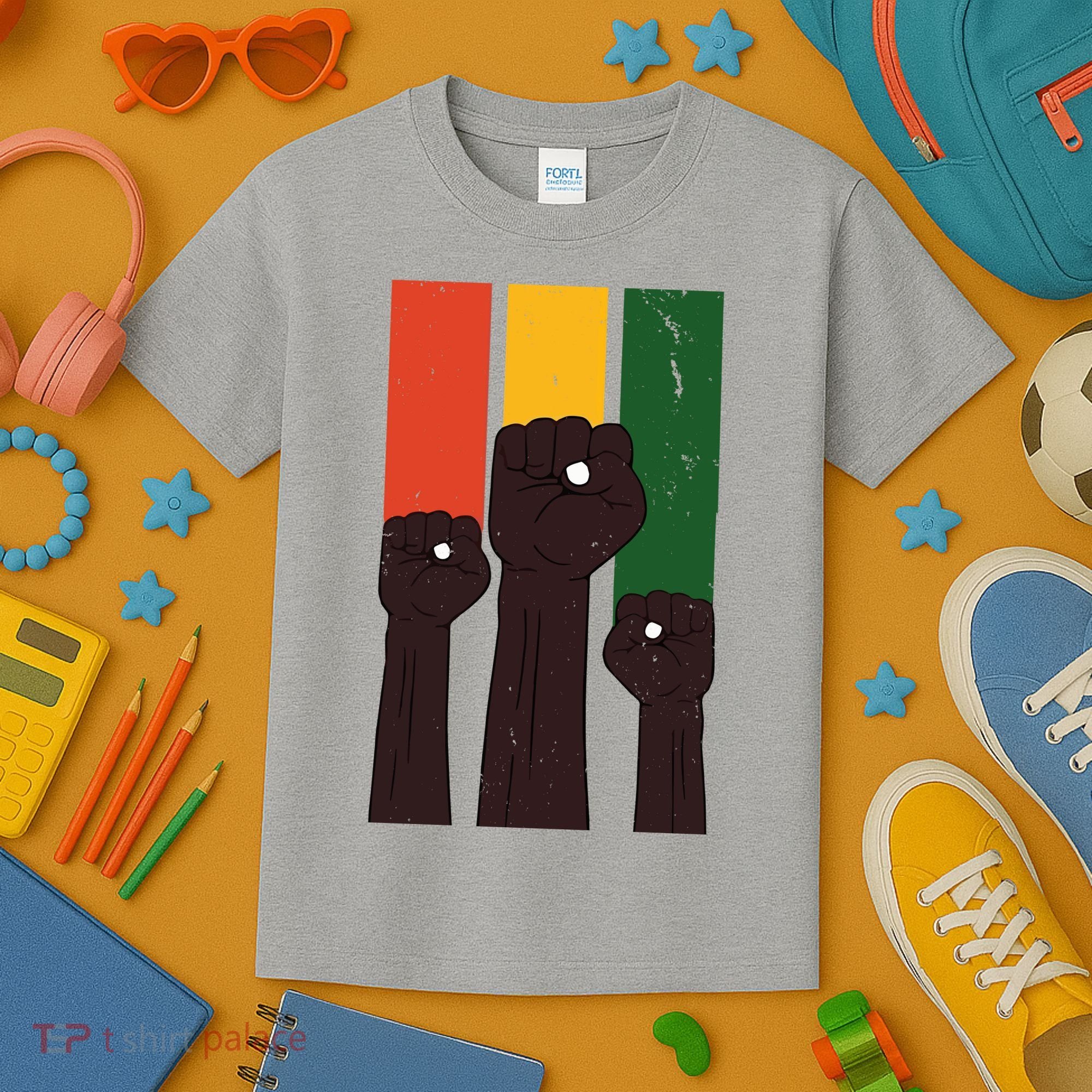 Black History Month Fist Pride Kids T-Shirt