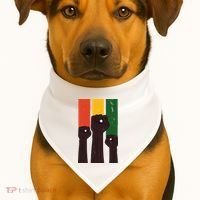 Black History Month Fist Pride USA-Made Doggie Bandana thumb 1