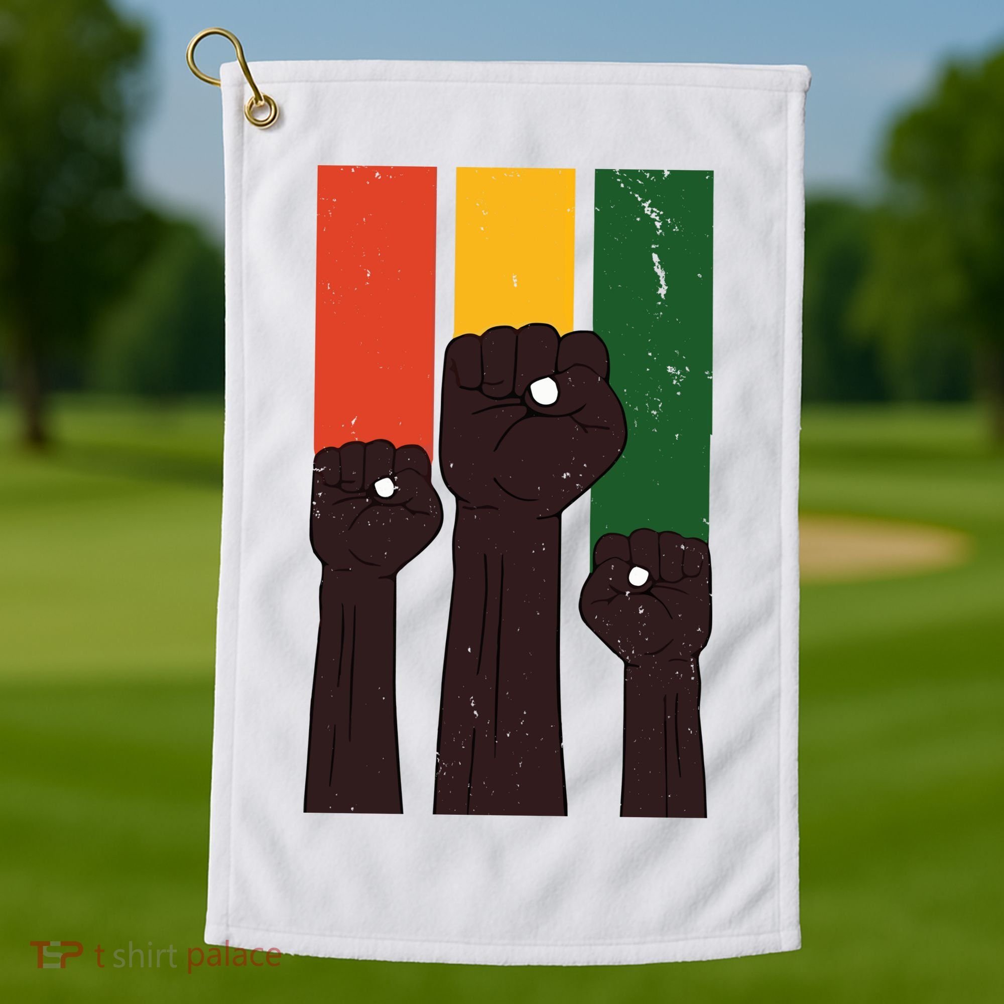 Black History Month Fist Pride Golf Towel