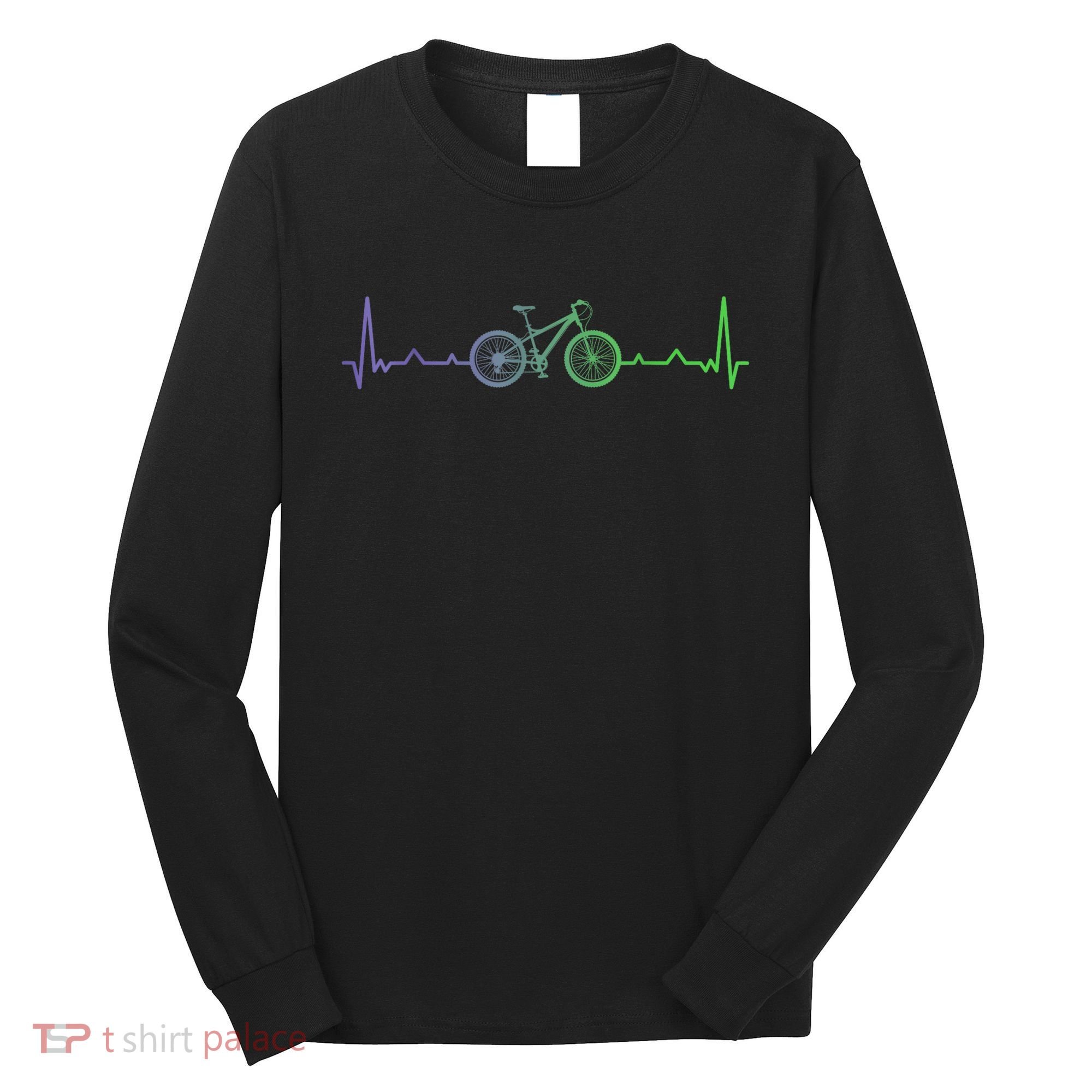 Bicycle Heartbeat Mountain Bike MTB Long Sleeve Shirt