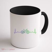 Bicycle Heartbeat Mountain Bike MTB Coffee Mug thumb 1