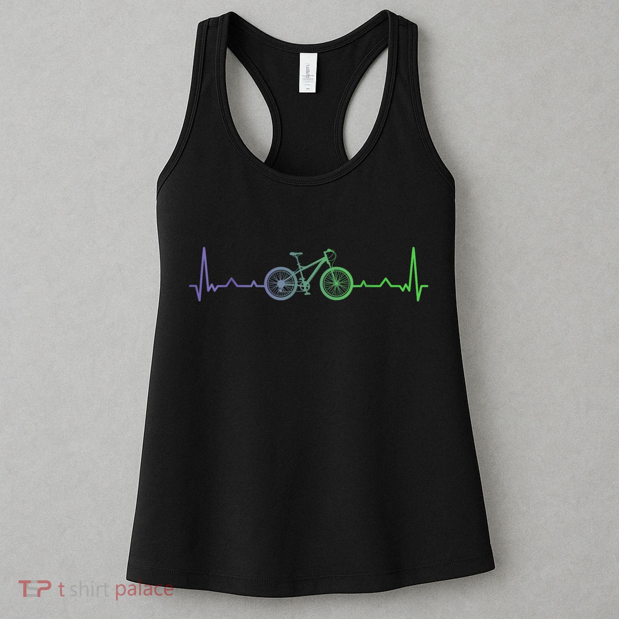 Bicycle Heartbeat Mountain Bike MTB Women's Tank Top