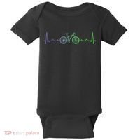 Bicycle Heartbeat Mountain Bike MTB Baby Bodysuit thumb 0