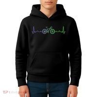 Bicycle Heartbeat Mountain Bike MTB Kids Hoodie thumb 4