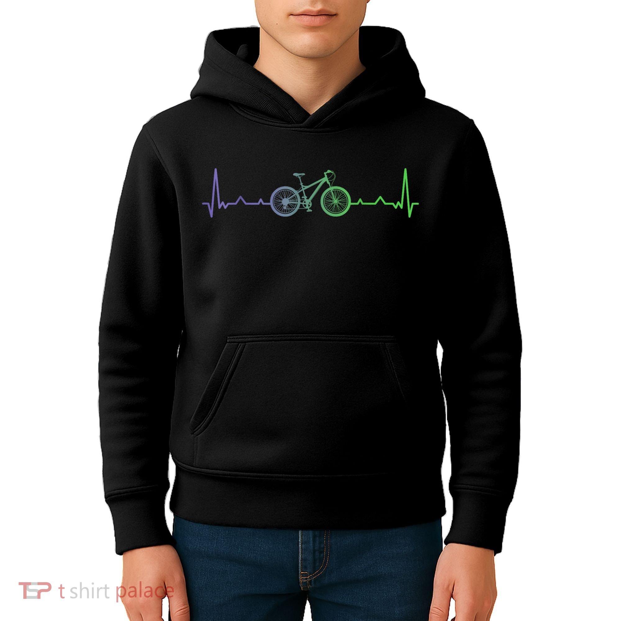Bicycle Heartbeat Mountain Bike MTB Kids Hoodie