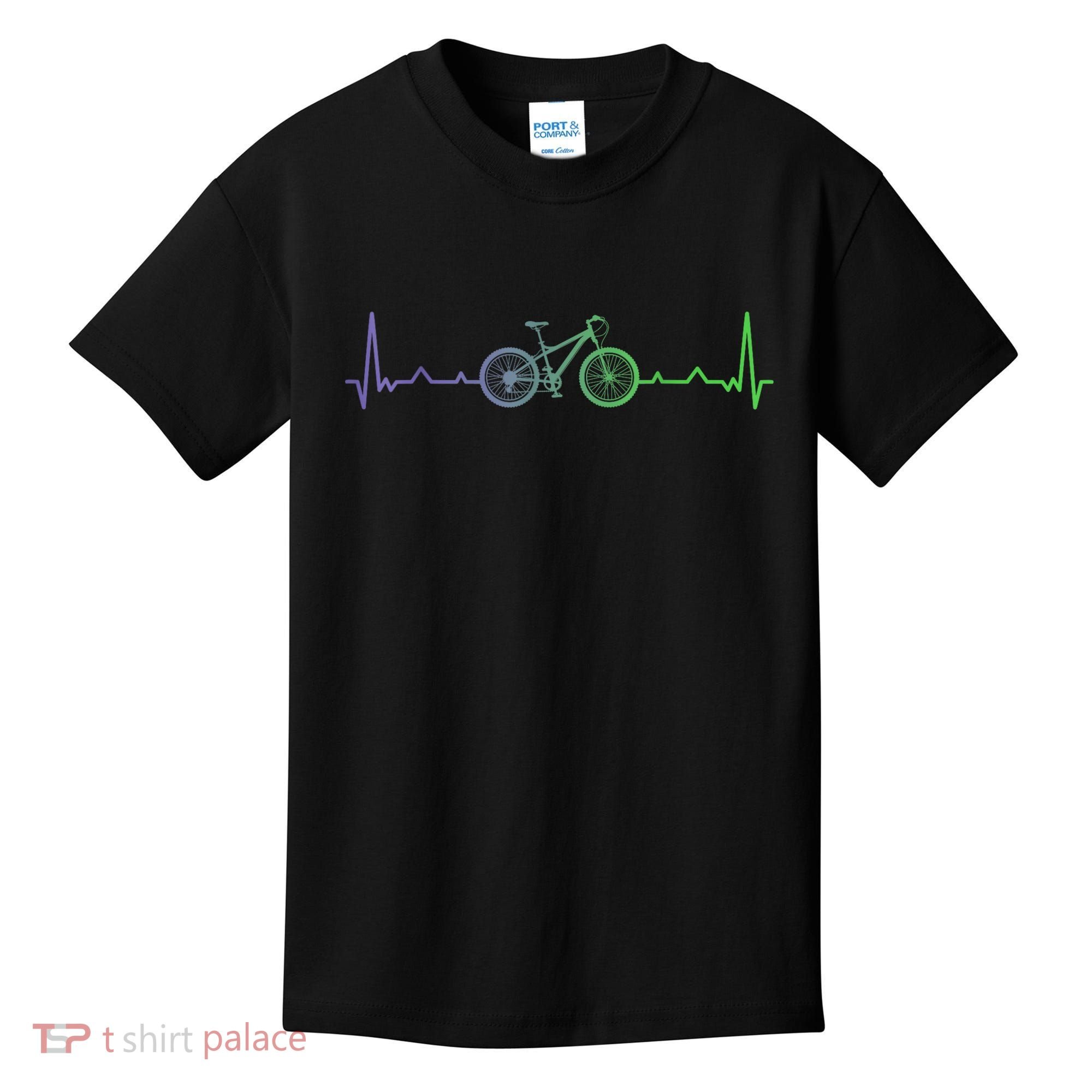 Bicycle Heartbeat Mountain Bike MTB Kids T-Shirt