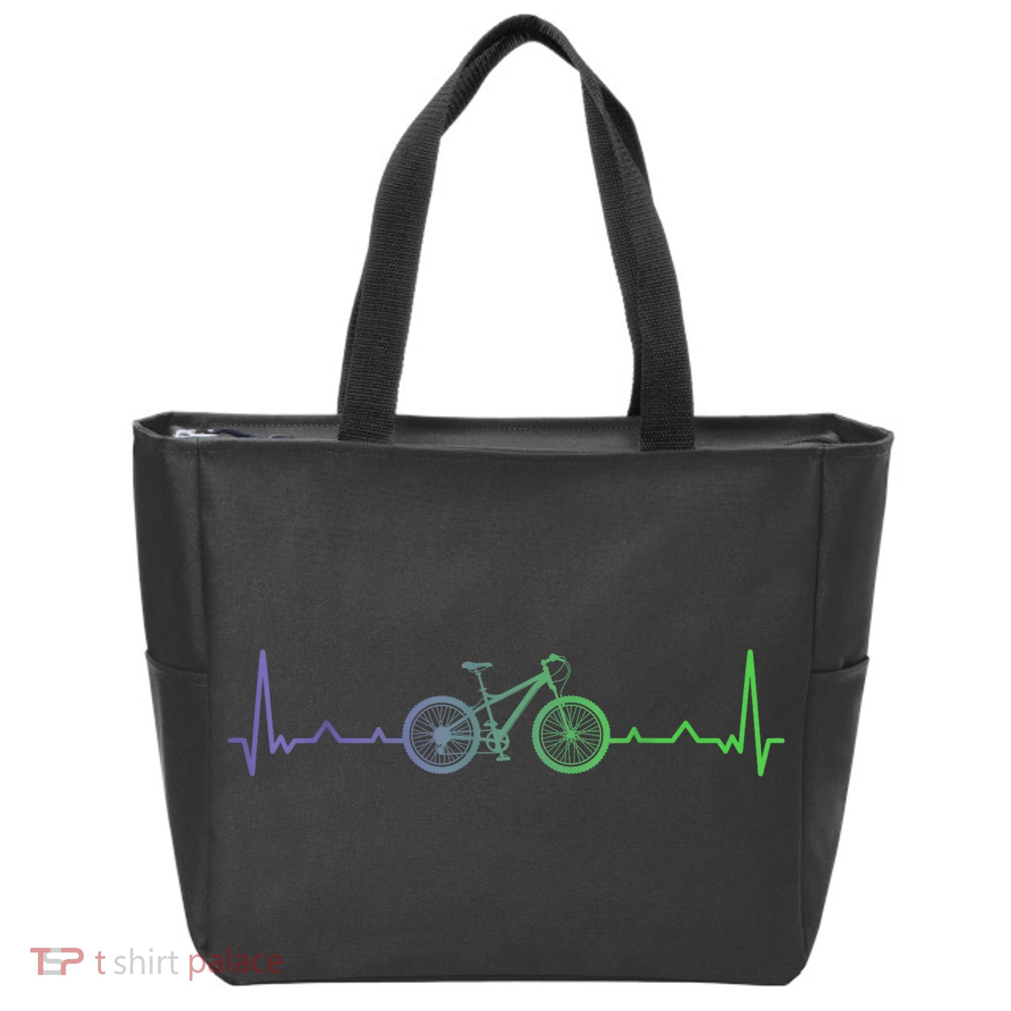 Bicycle Heartbeat Mountain Bike MTB Tote Bag