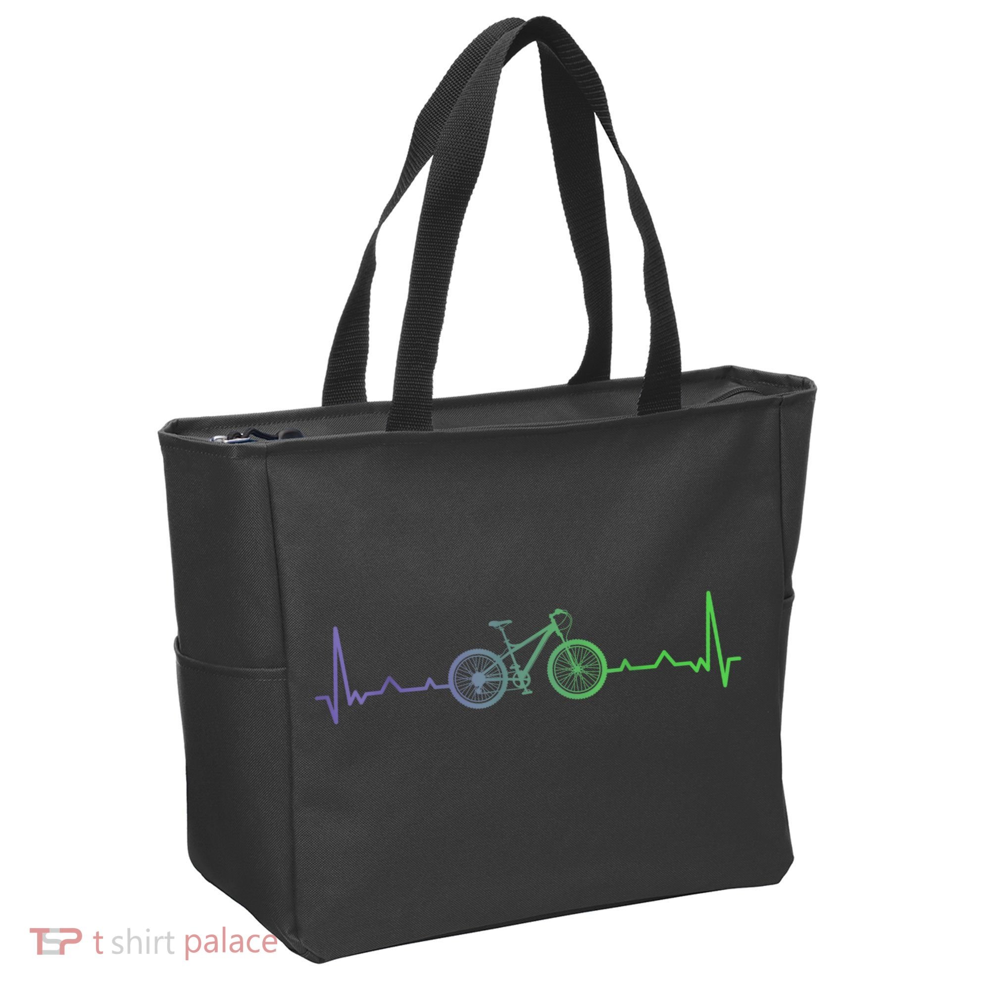 Bicycle Heartbeat Mountain Bike MTB Tote Bag
