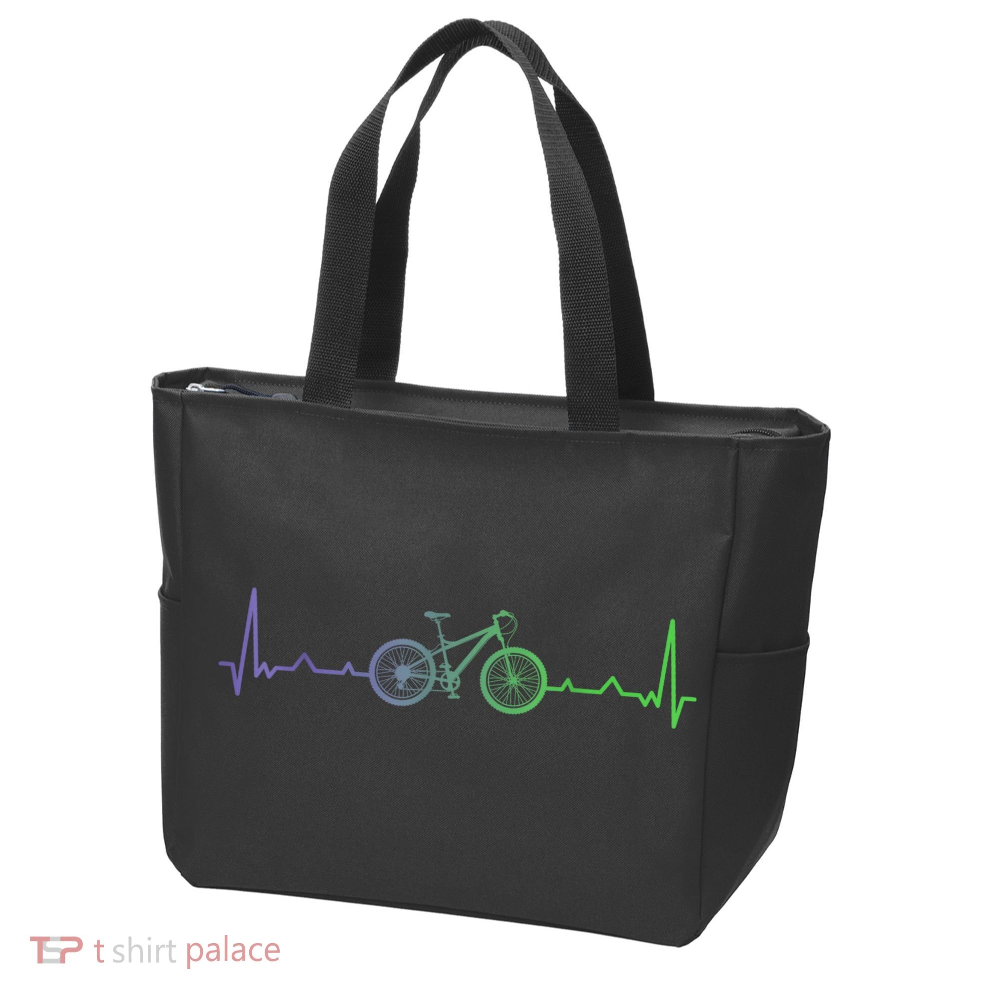 Bicycle Heartbeat Mountain Bike MTB Tote Bag
