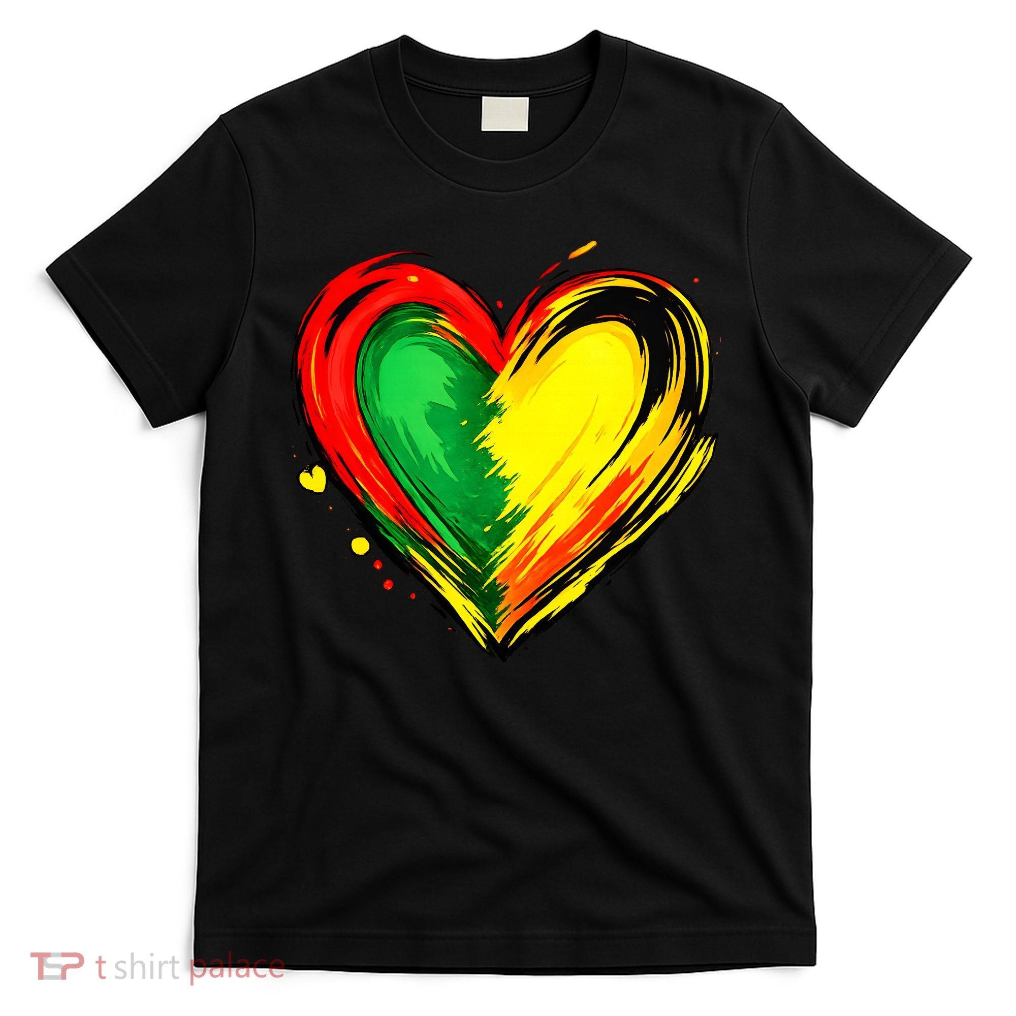 Black History Month Colorful Heart Love African American T-Shirt