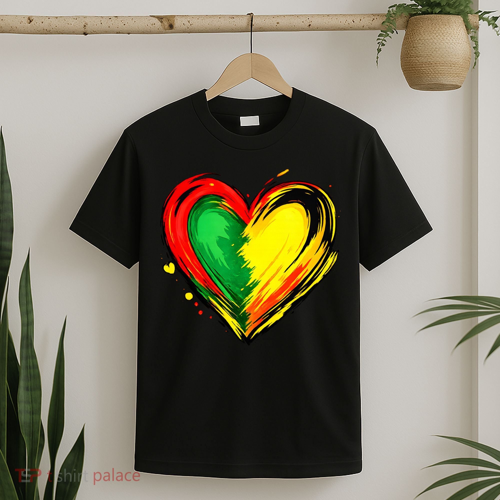 Black History Month Colorful Heart Love African American T-Shirt