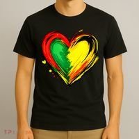 Black History Month Colorful Heart Love African American T-Shirt thumb 3