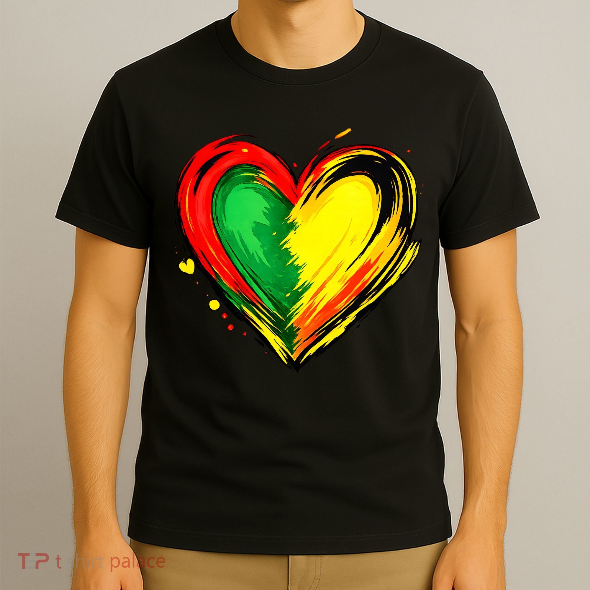 Black History Month Colorful Heart Love African American T-Shirt