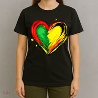 Black History Month Colorful Heart Love African American T-Shirt thumb 4