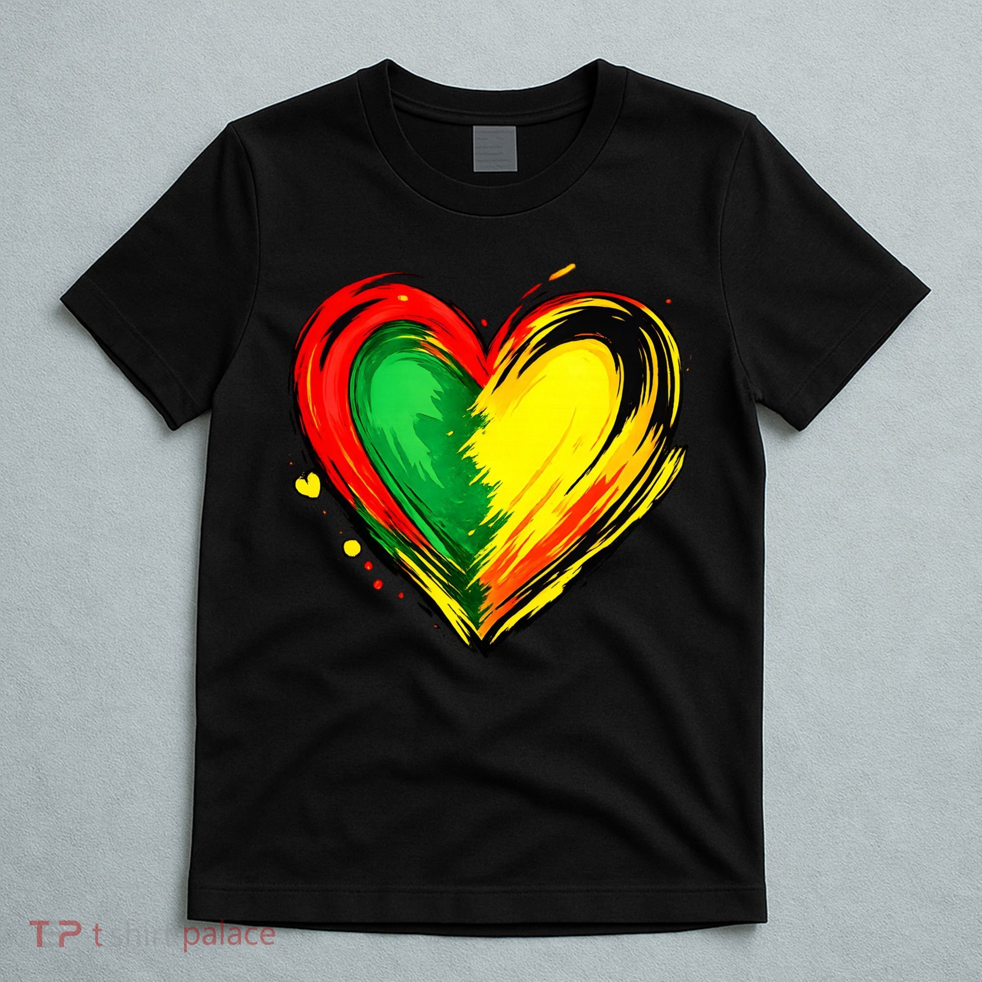 Black History Month Colorful Heart Love African American T-Shirt