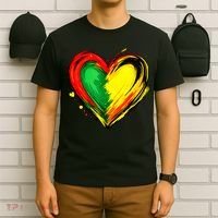 Black History Month Colorful Heart Love African American T-Shirt thumb 6