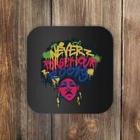 Black History Month Never Forget Your Roots Afro Coaster thumb 0