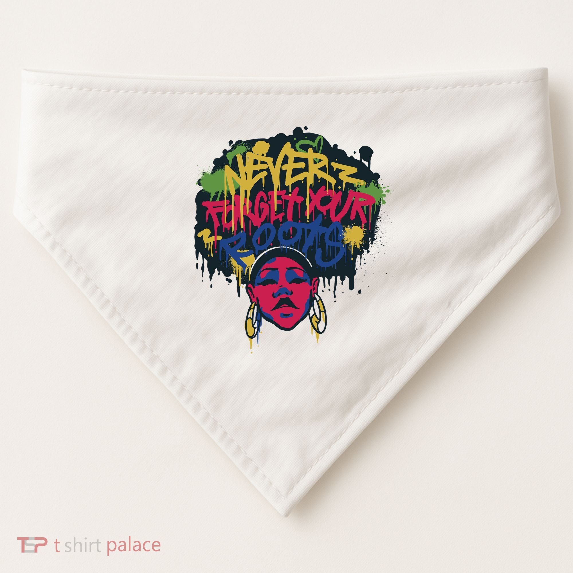 Black History Month Never Forget Your Roots Afro USA-Made Doggie Bandana