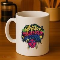 Black History Month Never Forget Your Roots Afro Coffee Mug thumb 4