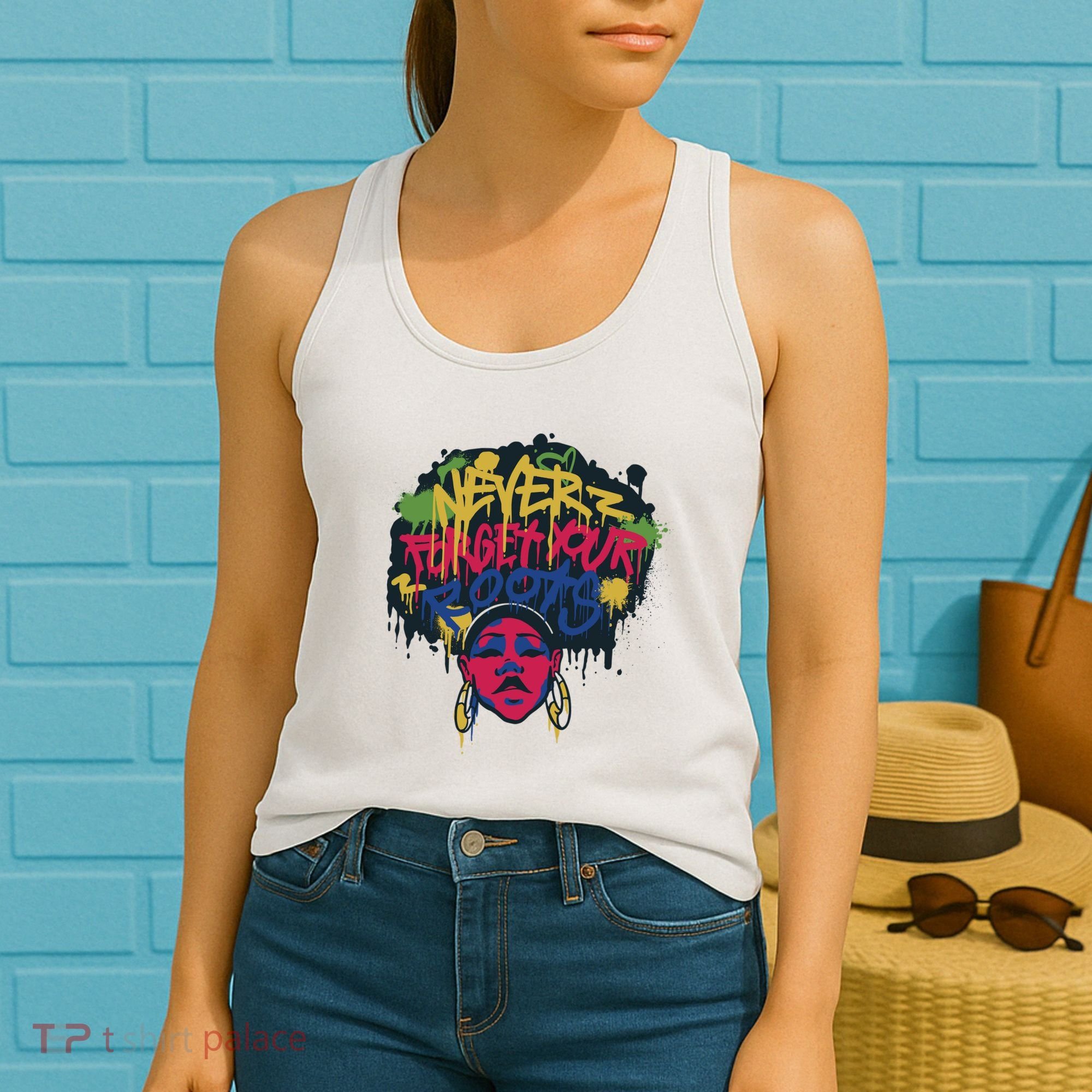 Black History Month Never Forget Your Roots Afro Women's Tank Top