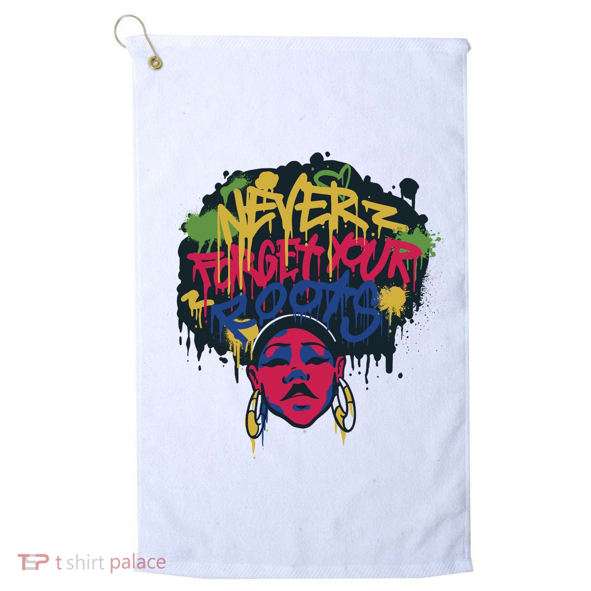Black History Month Never Forget Your Roots Afro Golf Towel