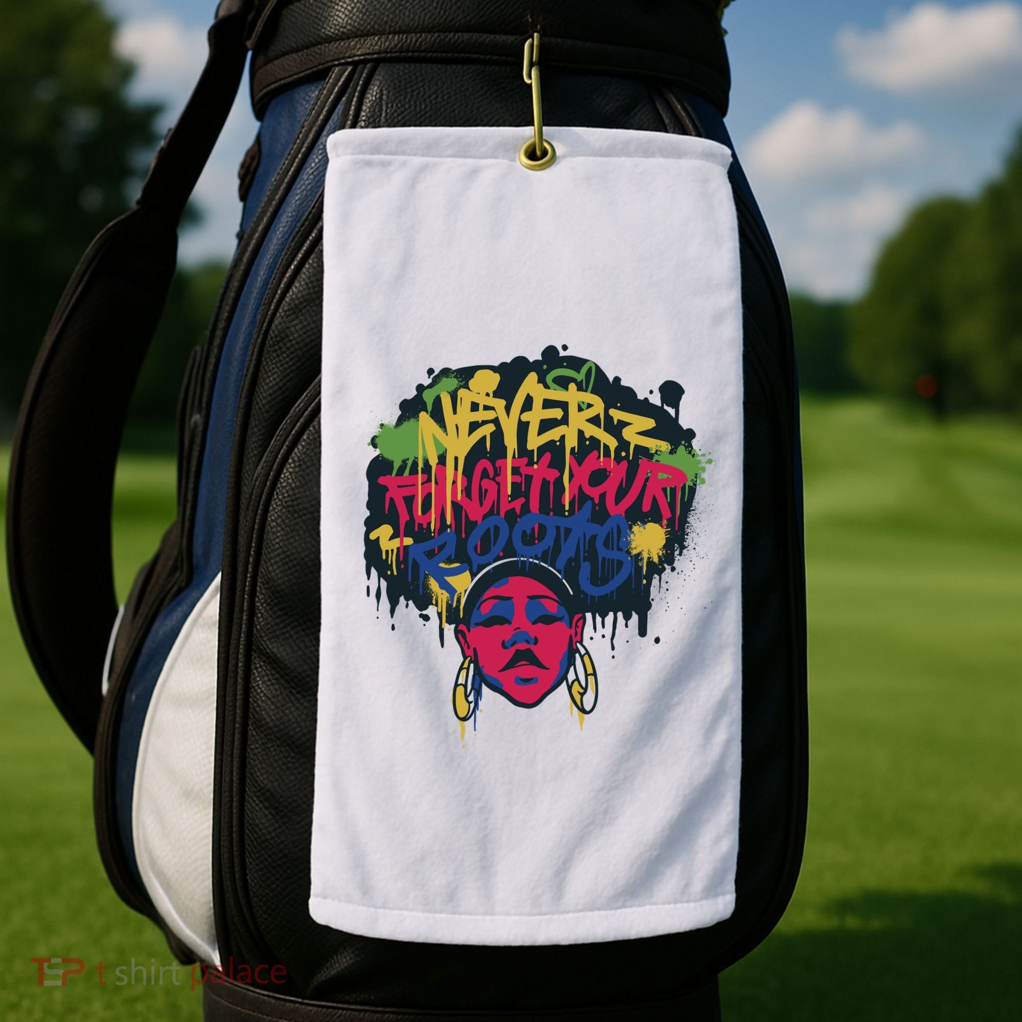 Black History Month Never Forget Your Roots Afro Golf Towel