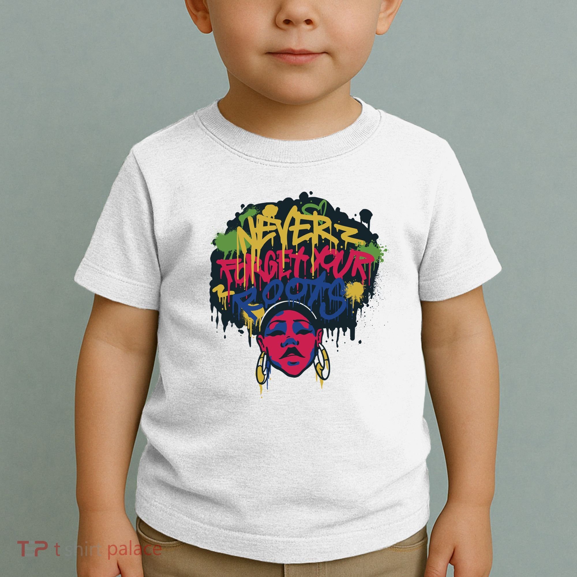 Black History Month Never Forget Your Roots Afro Toddler T-Shirt