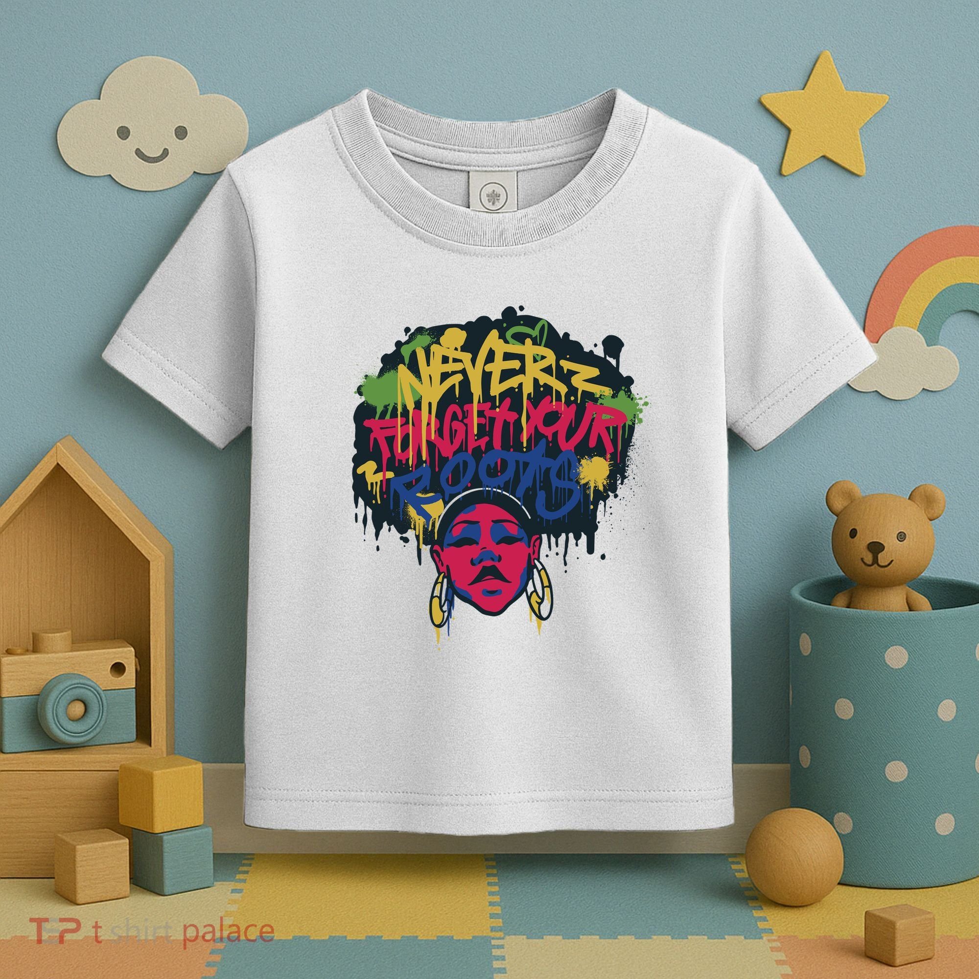 Black History Month Never Forget Your Roots Afro Toddler T-Shirt