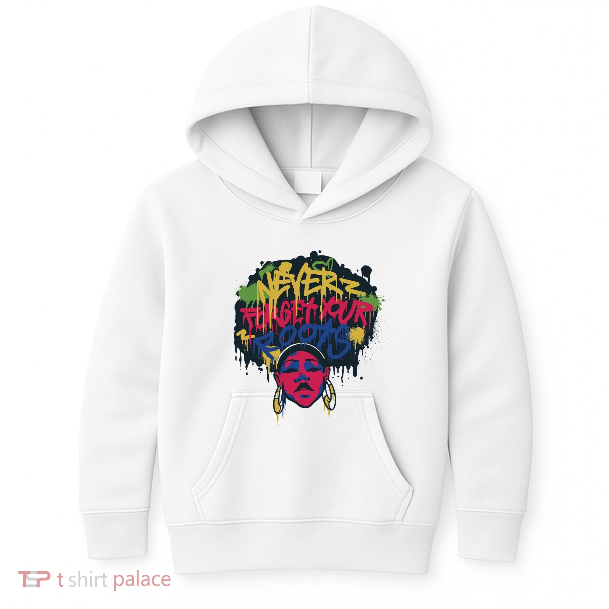 Black History Month Never Forget Your Roots Afro Kids Hoodie