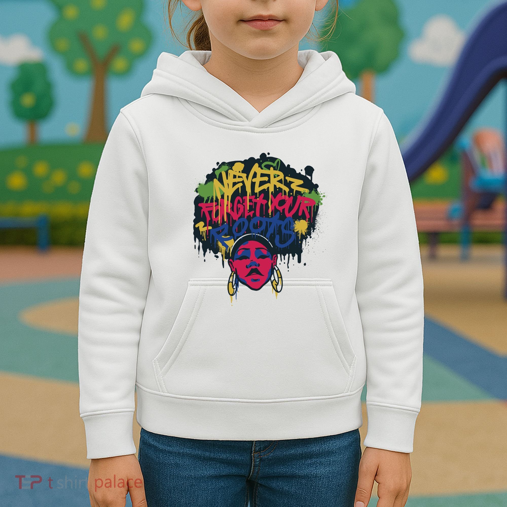 Black History Month Never Forget Your Roots Afro Kids Hoodie