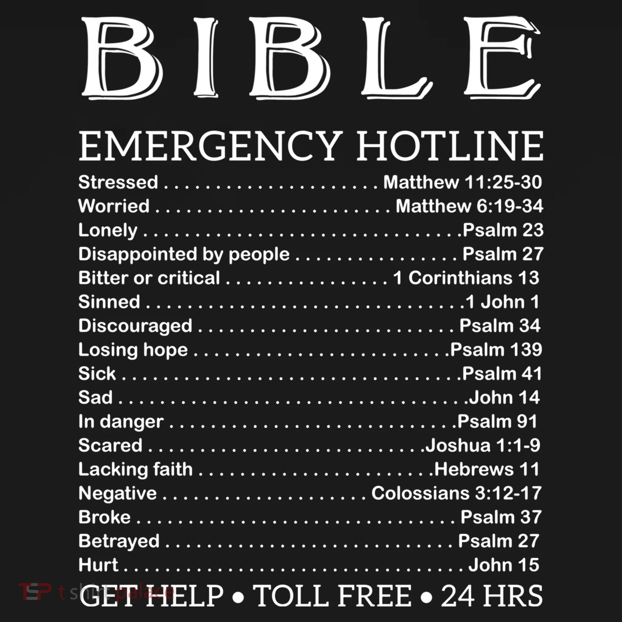 Bible Hotline Numbers Emergency Scripture Gift Doggie Tank