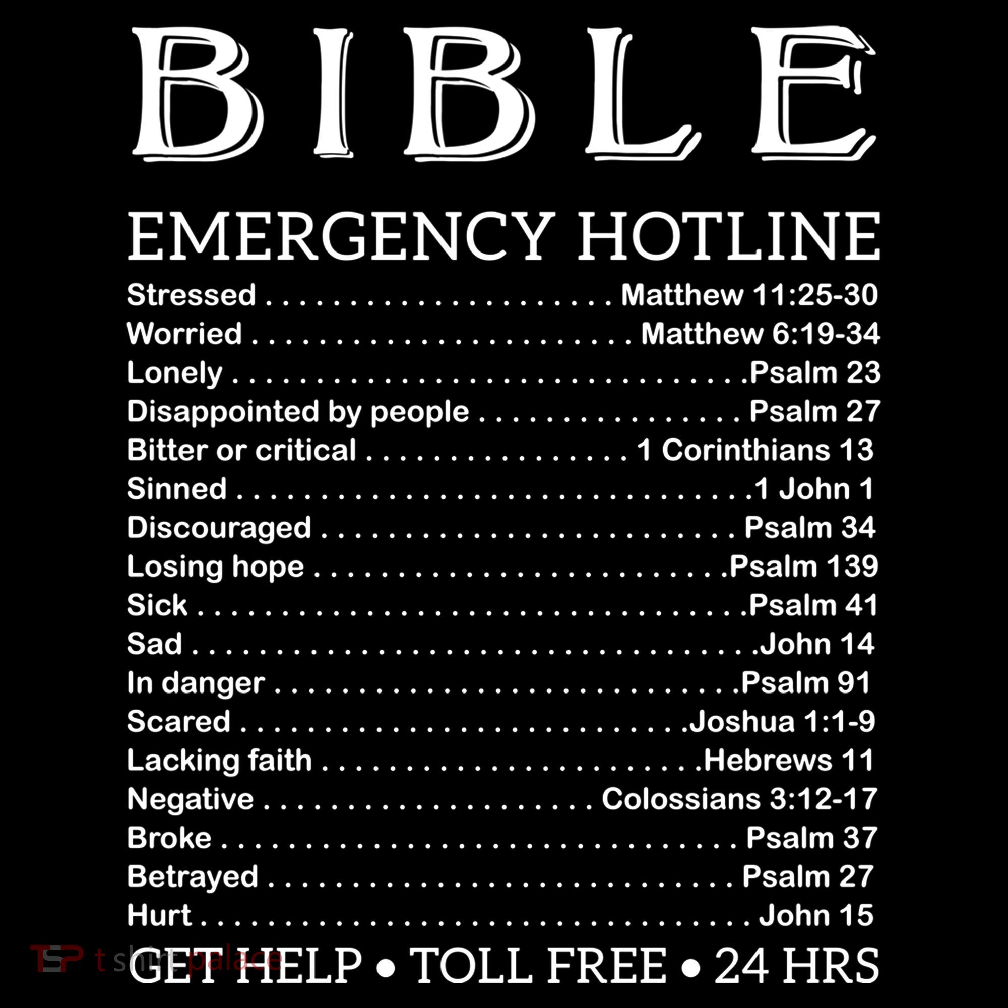 Bible Hotline Numbers Emergency Scripture Gift Bucket Hat