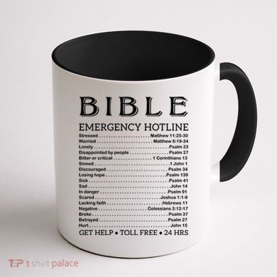Bible Hotline Numbers Emergency Scripture Gift Coffee Mug back