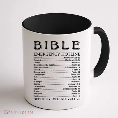 Bible Hotline Numbers Emergency Scripture Gift Coffee Mug back