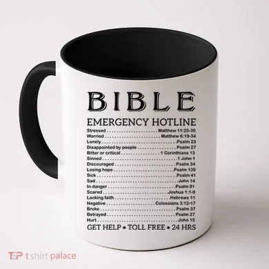 Bible Hotline Numbers Emergency Scripture Gift Coffee Mug