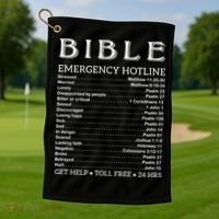 Bible Hotline Numbers Emergency Scripture Gift Golf Towel thumb 1
