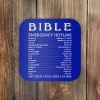 Bible Hotline Numbers Emergency Scripture Gift Coaster thumb 0
