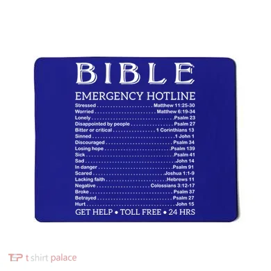 Bible Hotline Numbers Emergency Scripture Gift Mousepad