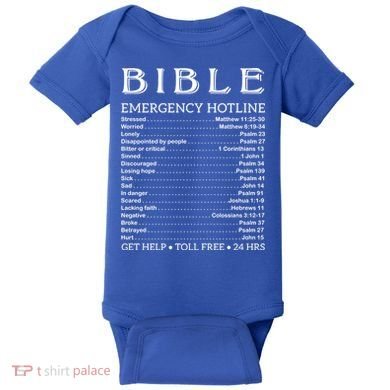 Bible Hotline Numbers Emergency Scripture Gift Baby Bodysuit