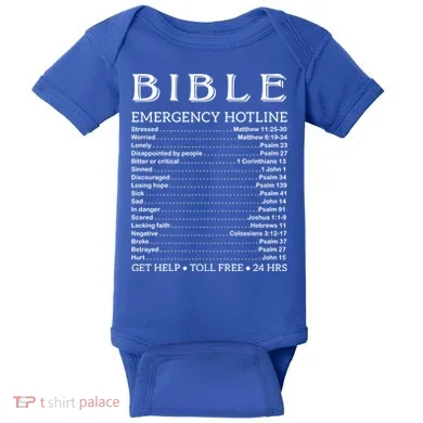Bible Hotline Numbers Emergency Scripture Gift Baby Bodysuit