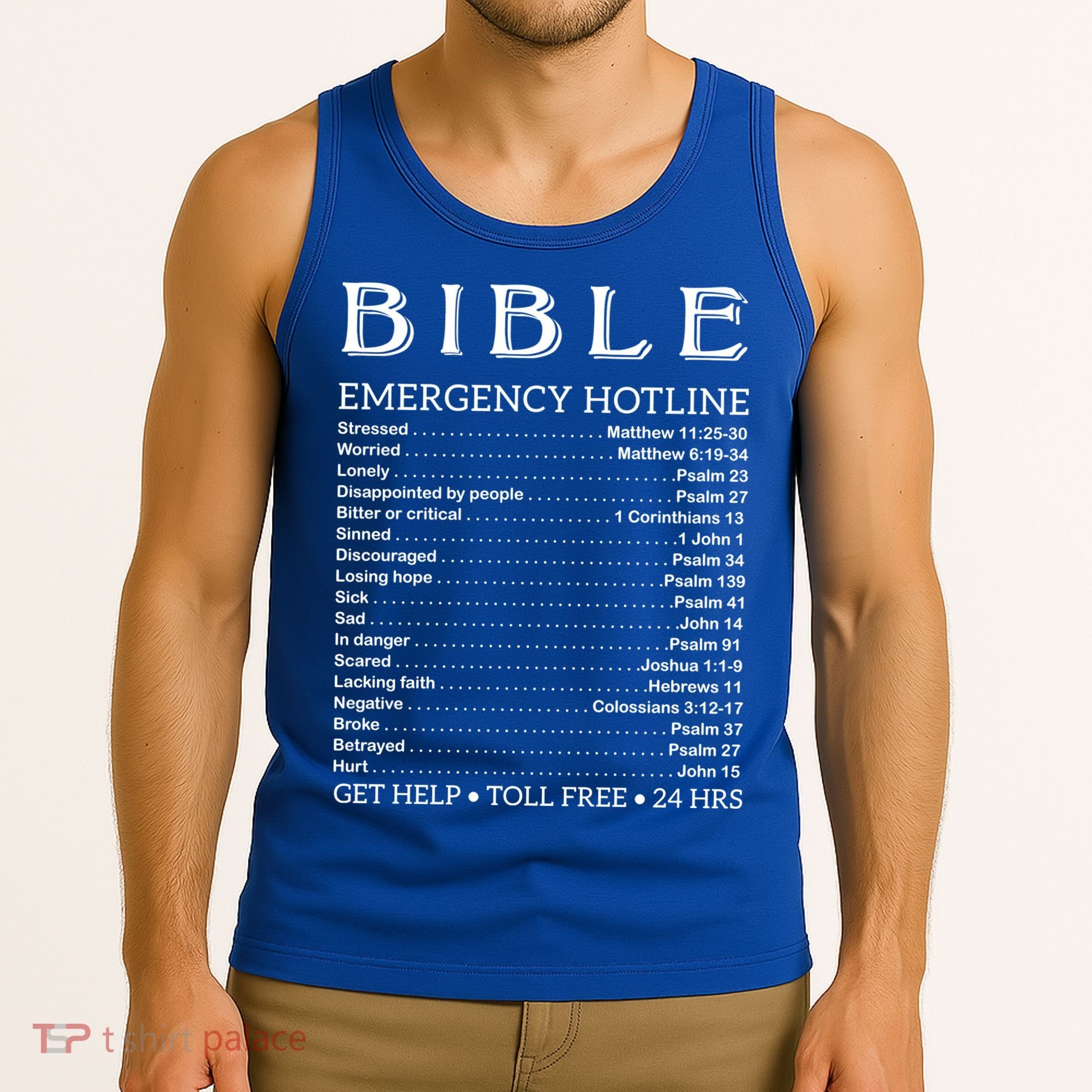 Bible Hotline Numbers Emergency Scripture Gift Tank Top