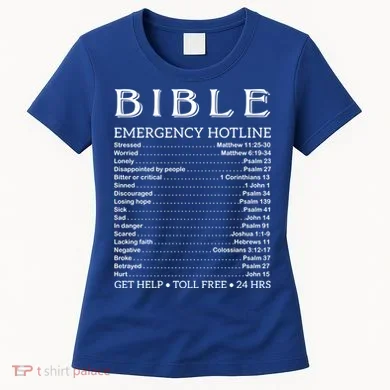 Bible Hotline Numbers Emergency Scripture Gift Women's T-Shirt