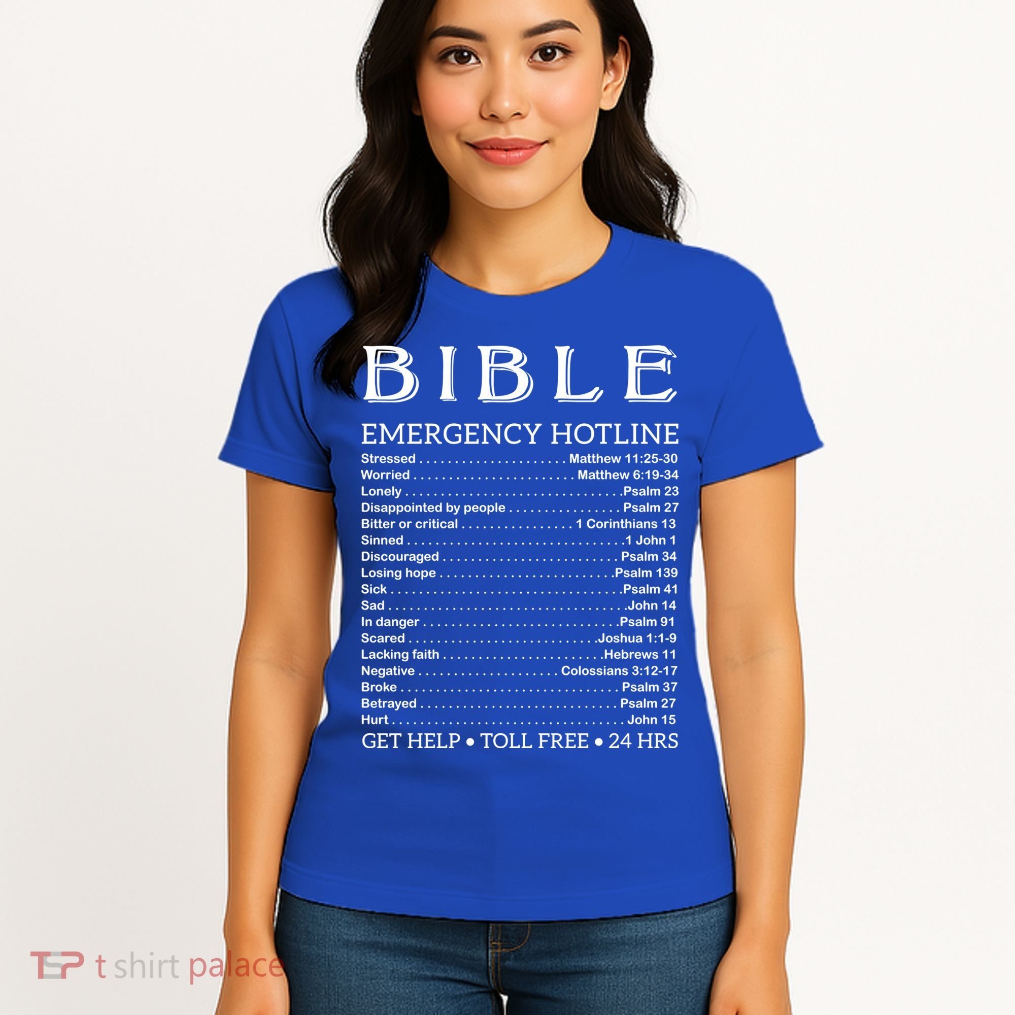 Bible Hotline Numbers Emergency Scripture Gift Women's T-Shirt