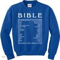 Bible Hotline Numbers Emergency Scripture Gift Kids Sweatshirt thumb 0