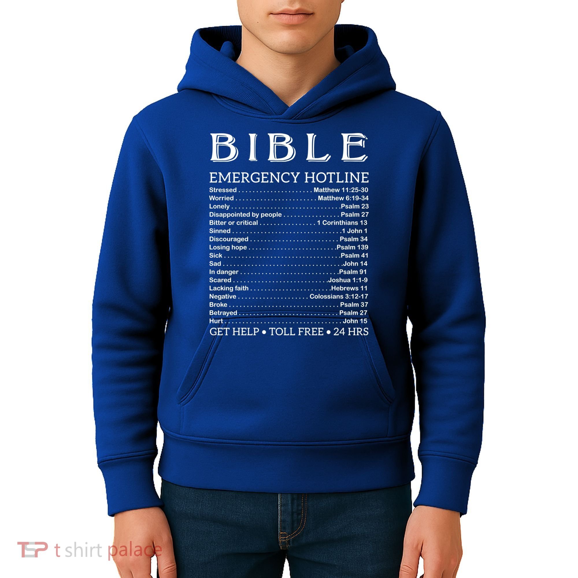 Bible Hotline Numbers Emergency Scripture Gift Kids Hoodie