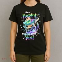 Be Happy On Your Own Colorful Turtle Self Love T-Shirt thumb 4